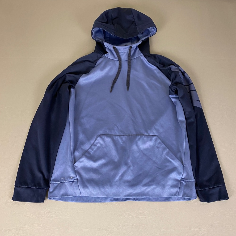 Nike Dri-FIT Pullover Hoodie Mens Medium Blue Gray Athletic Training Sweatshirt